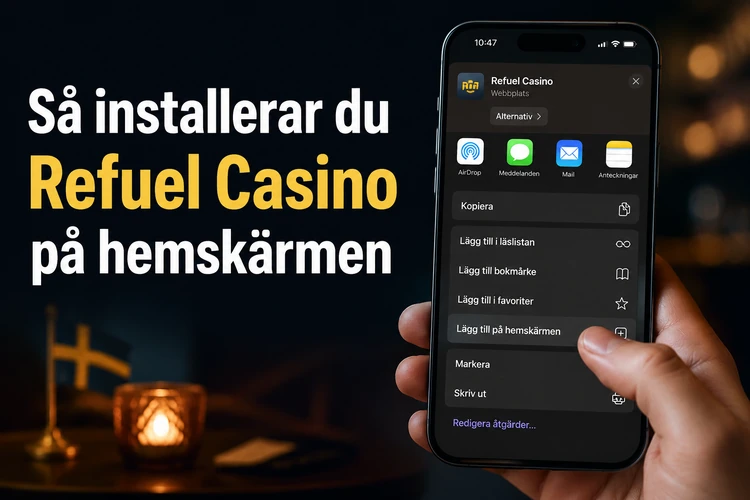 Så installerar du Refuel Casino på hemskärmen