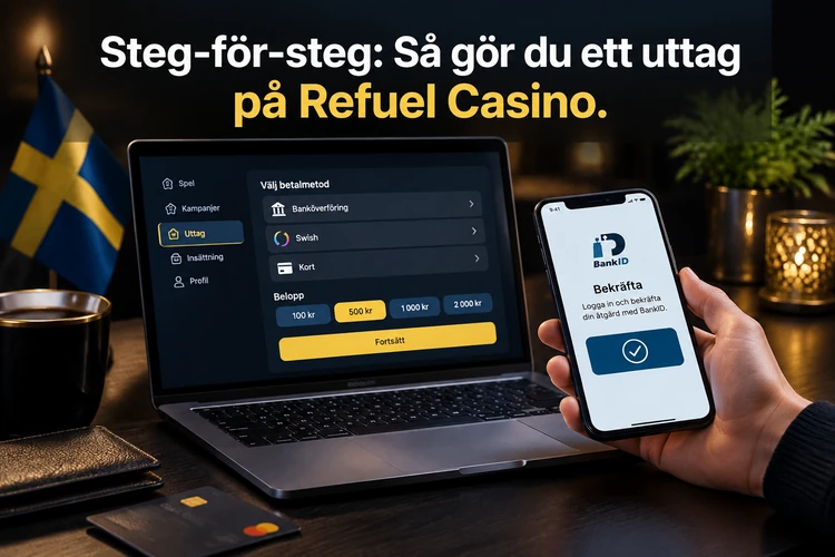 Steg-för-steg: Så gör du ett uttag på Refuel Casino